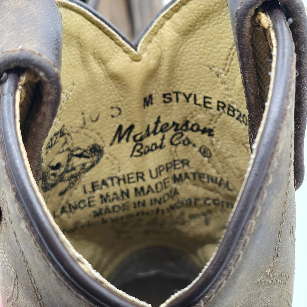Masterson‎ Boot Co Kids Brown Suede Western Cowboy Boots Size 10.5 M